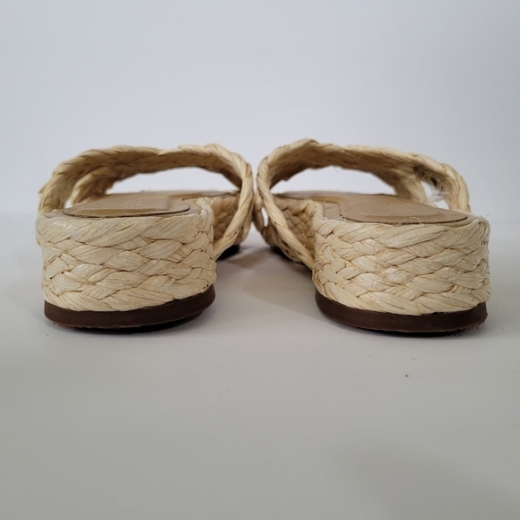 Kaanas Inagua Slip-On Sandals Natural Raffia & Leather Platform Women's Size 7 - Picture 8 of 11